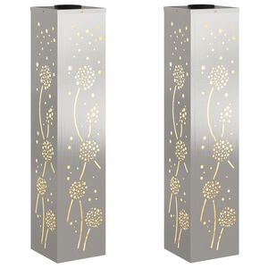 vidaXL Solarno LED svetilo za pot 2 kos Toplo bela 18 x 18 x 80 cm