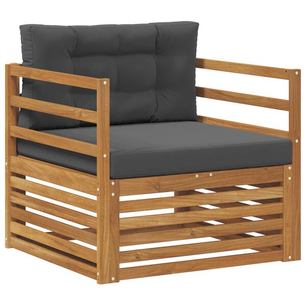 vidaXL Zunanja garnitura za sedenje Masivno akacijevo les in poliester