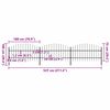 vidaXL Vrtna ograja s suličastim vrhom jeklo 537x100 cm črna