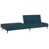 vidaXL Kavč dvosed z ležiščem moder žamet