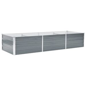 vidaXL Visoka greda iz pocinkanega jekla 240x80x45 cm sive barve