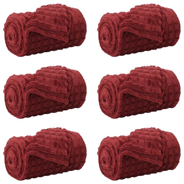 vidaXL Obloge 6 pcs Bordeaux rdeča 150 x 130 cm Flis