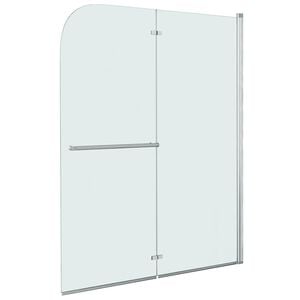 vidaXL Zložljiva pregrada za tu&scaron; z 2 paneloma ESG 120x140 cm