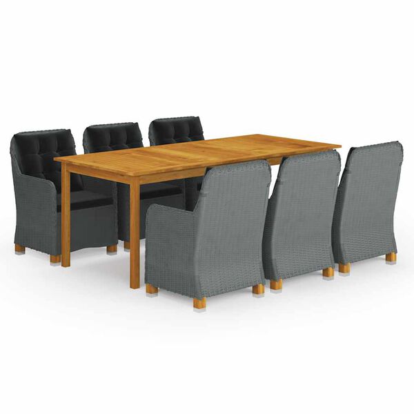 vidaXL Vrtna jedilna garnitura 9-delna svetlo siva