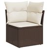 vidaXL 14 kosov Garden Sofa Set z blazinami Brown Poly Rattan