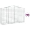vidaXL Obokana gabionska ko&scaron;ara 11 kos 200x50x120/140cm cinkano železo