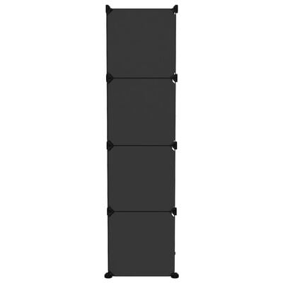 vidaXL Kockasta omarica za shranjevanje z 9 kockami črn PP