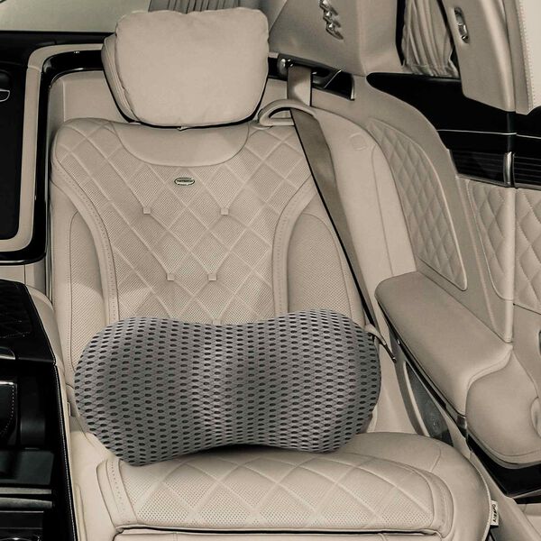 vidaXL Vzglavnik z blazino Siva 47 x 24 x 13 cm 4D Mreža