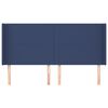 vidaXL Vzglavje z ušesi modro 183x16x118/128 cm blago