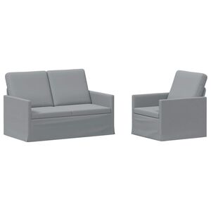 vidaXL Kavčna garnitura 2 pcs Svetlo siva Blago