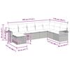 vidaXL Vrtna sedežna garnitura 8-delna z blazinami sv. siv poli ratan