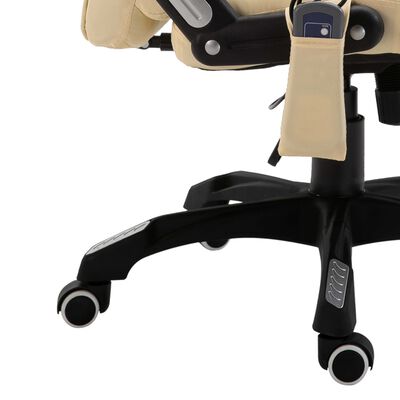 vidaXL Masažni pisarniški stol iz umetnega usnja krem