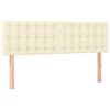 vidaXL Box spring postelja z vzmetnico krem 140x190 cm umetno usnje