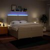 vidaXL Box spring postelja z vzmetnico krem 200x200 cm blago