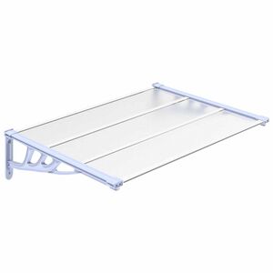 vidaXL Nadstre&scaron;ek za vrata siv in prozoren 122x90 cm polikarbonat