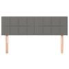 vidaXL LED posteljno vzglavje temno sivo 144x5x78/88 cm blago