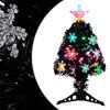 vidaXL Novoletna jelka z LED snežinkami črna 64 cm optična vlakna