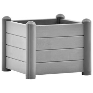 vidaXL Visoka greda PP kamnito siva 43x43x35 cm