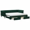 vidaXL Izvlečna dnevna postelja s predali temno zelena 90x200 cm žamet