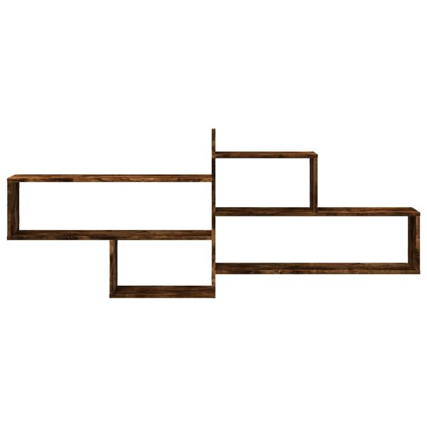 vidaXL Stenska polica dimljeni hrast 167,5x18x68 cm inženirski les