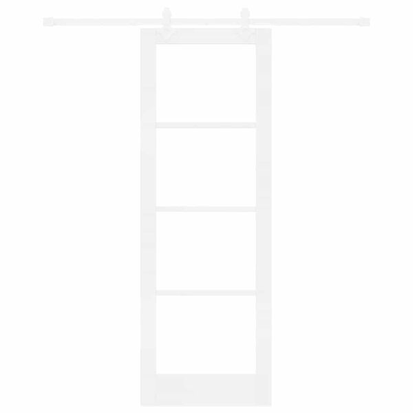 vidaXL Drsna vrata Bela 73,5 x 211 cm Trden borov les in steklo