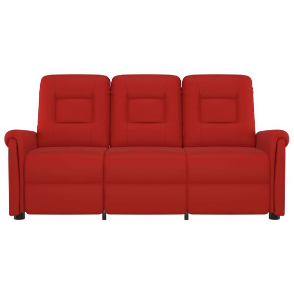 vidaXL Masažni trosed vinsko rdeče umetno usnje