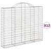 vidaXL Obokane gabion ko&scaron;are 12kosa 200x30x160/180 cm pocinkano železo