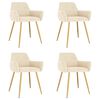 vidaXL Jedilni stoli 4 kosi krem žamet