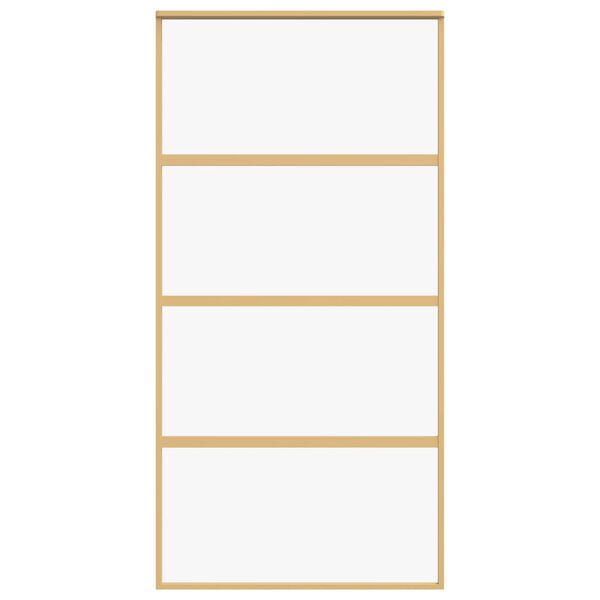 vidaXL Drsna vrata zlata 102,5x205 cm prozorno ESG steklo in aluminij