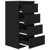 vidaXL Komoda črni hrast 37,5x35x76 cm inženirski les