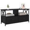 vidaXL TV omarica s predalom Črna Orehovina 90 x 33 x 45 cm