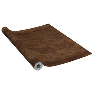 vidaXL Samolepilna folija za pohi&scaron;tvo temen hrast 500x90 cm PVC