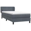 vidaXL Box spring postelja z vzmetnico temno siva 80x210 cm žamet