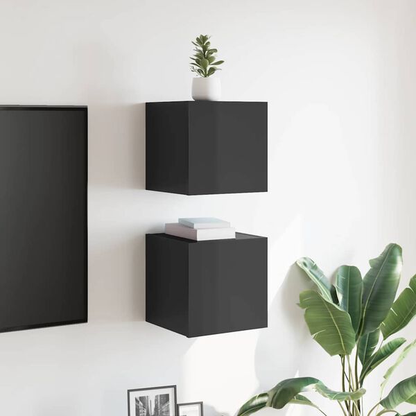 vidaXL Stenske TV omarice 2 kosa visok sijaj sive 30,5x30x30 cm