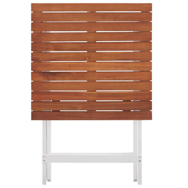 vidaXL Bistro garnitura 3-delna trden akacijev les temno rjava in bela