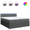 vidaXL Box spring postelja z vzmetnico temno siva 200x200 cm blago