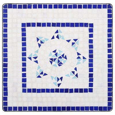 vidaXL Bistro garnitura z mozaikom 3-delna keramična modra in bela