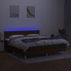vidaXL Box spring postelja z vzmetnico LED temno rjava 160x200cm blago