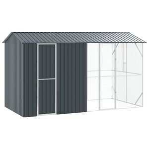 vidaXL Ptičnik Antracit 430 x 208 x 247 cm Cinkana jeklena