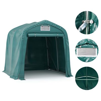 vidaXL Garažni šotor PVC 2,4x2,4 m zelen