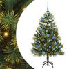 vidaXL Umjetno zložljivo božićno drevo s stožci Zelena 150 cm