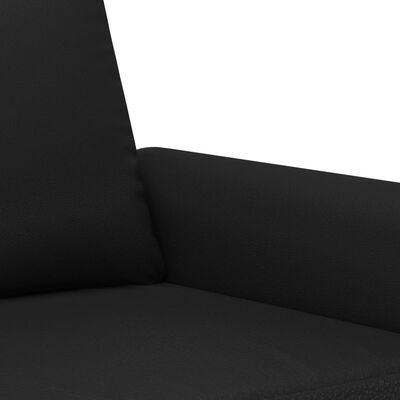 vidaXL Sedežna garnitura 2-delna z blazinami črno umetno usnje