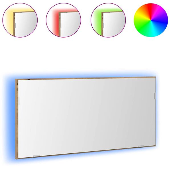 vidaXL Ogledalo artisan hrast 80 x 37 cm Steklo in inženirski les