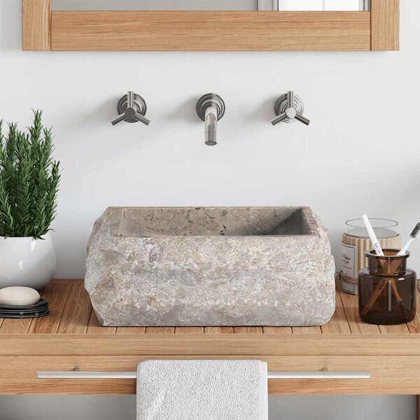 vidaXL Umivalnik siv 30x30x13 cm marmor