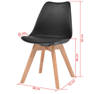 vidaXL Jedilni stoli 2 kosa črna plastika