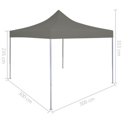 vidaXL Zložljivi pop-up šotor za zabave 3x3 m antracitna