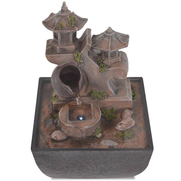 vidaXL Notranja fontana z LED osvetlitvijo poliresin