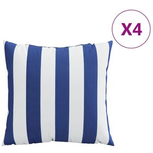 vidaXL Okrasne blazine 4 kosi modre in bele 40x40 cm blago