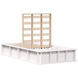 vidaXL Konstrukcija postelje Bela 100 x 200 cm Masivno borovo les
