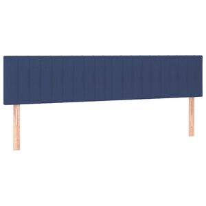 vidaXL Posteljno vzglavje modra 200x5x78/88 cm blago